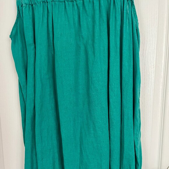 Allegra Masetti Firenze Sleeveless 100% Linen Dress with Eyelet Detail - Picture 4 of 13